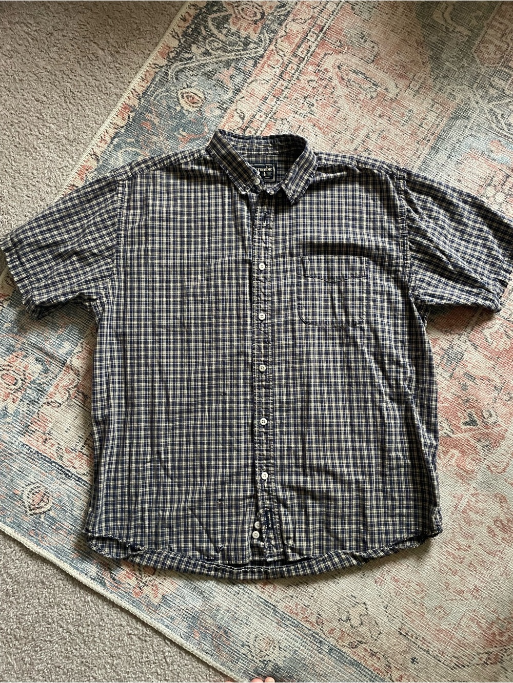 Vintage Abercrombie & Fitch Cotton Indie Sleeze Plaid Flannel Button Down Shirt